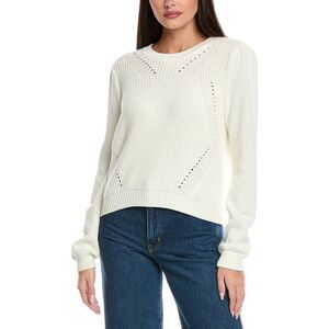 &Isla Womens  Matilda Puff Sleeve Sweater, White